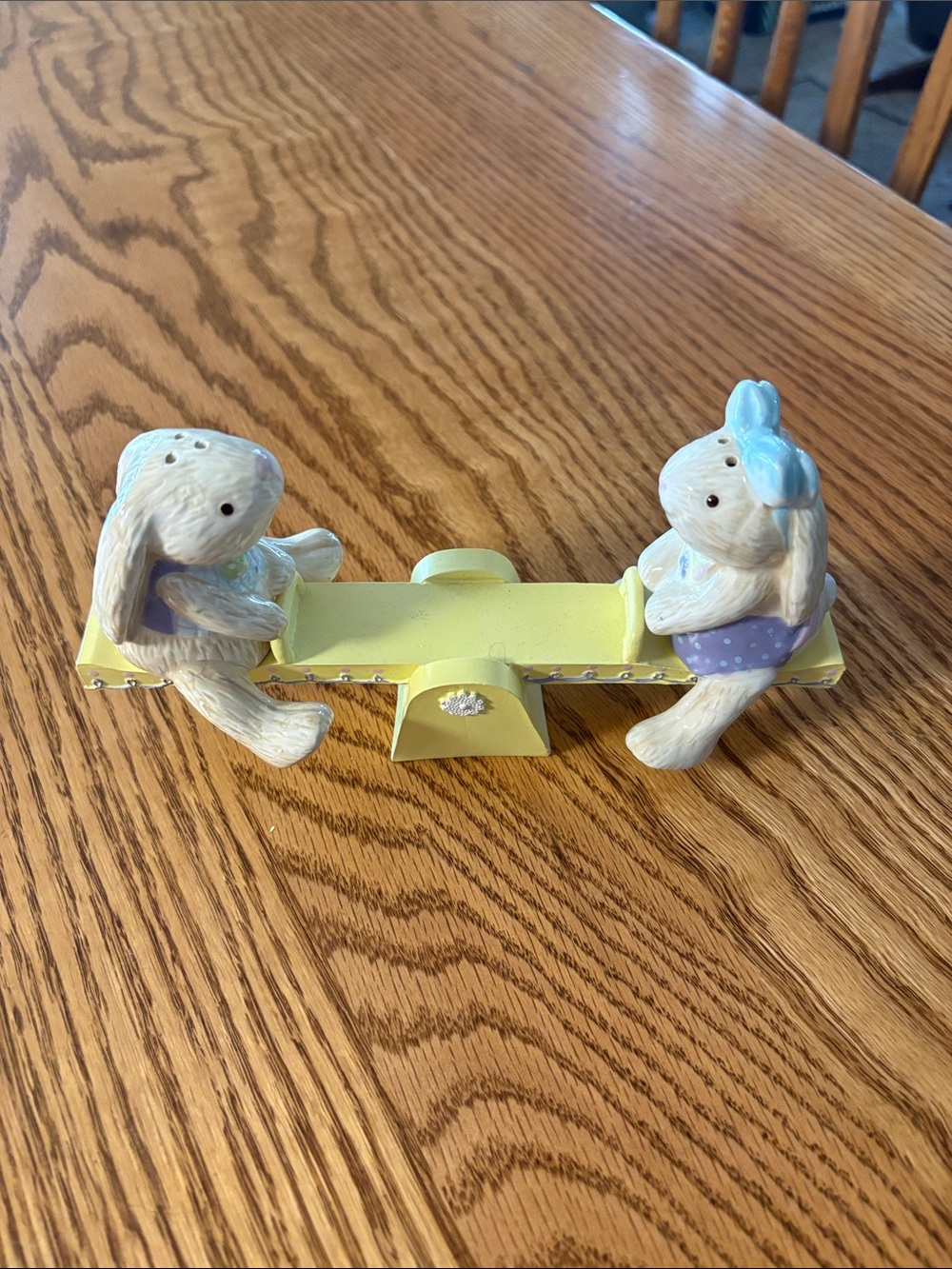 Yellow Bunny Seesaw Salt and Pepper Shaker Set - Kids Toys